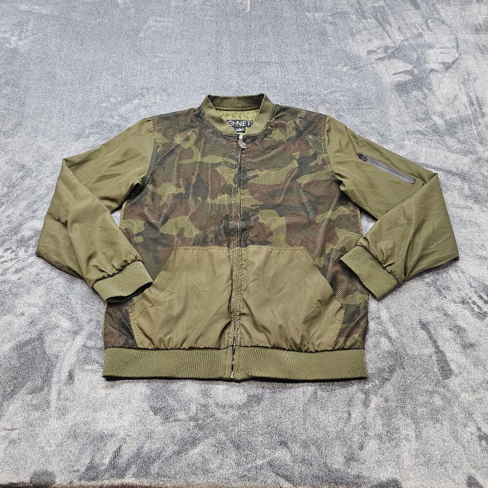 G-Net mesh camo overlay windbreaker jacket mens Large long sleeve full zip